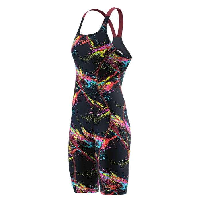 Speedo Womens Fastskin HyperSpark Printed Openback Kneeskin - Electric Strata Ml