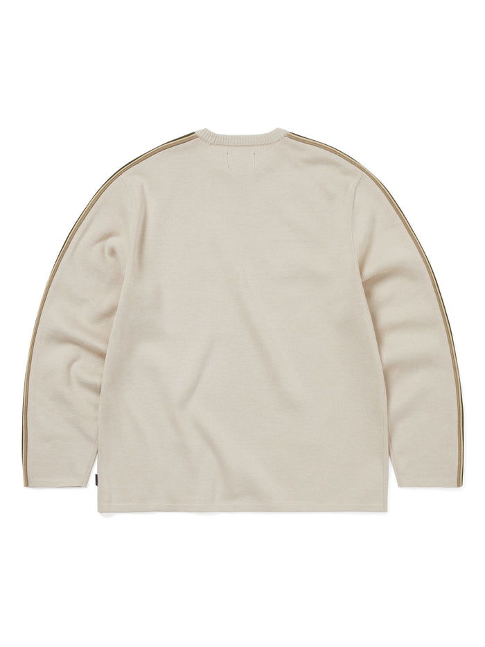 Striped Sleeve Knit Crew