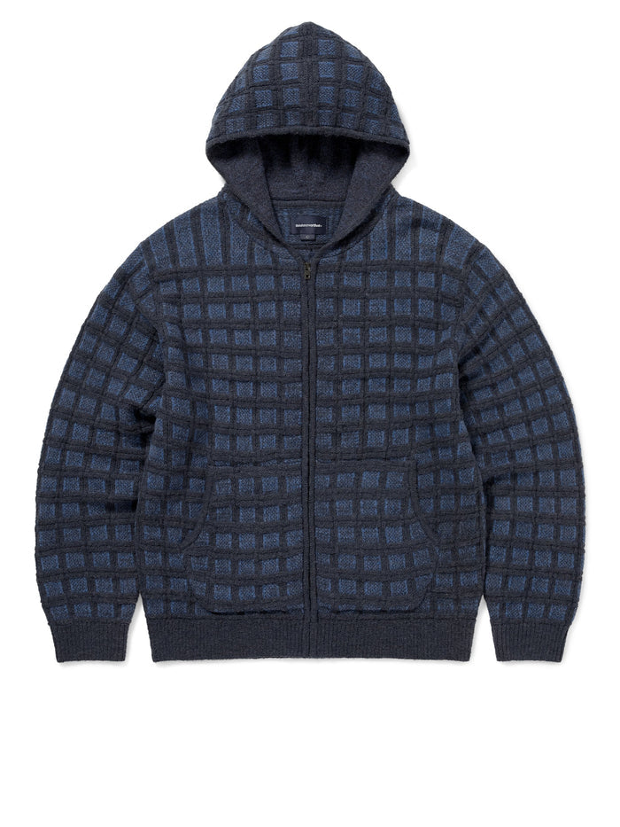 Textured Knit Zip Hoodie