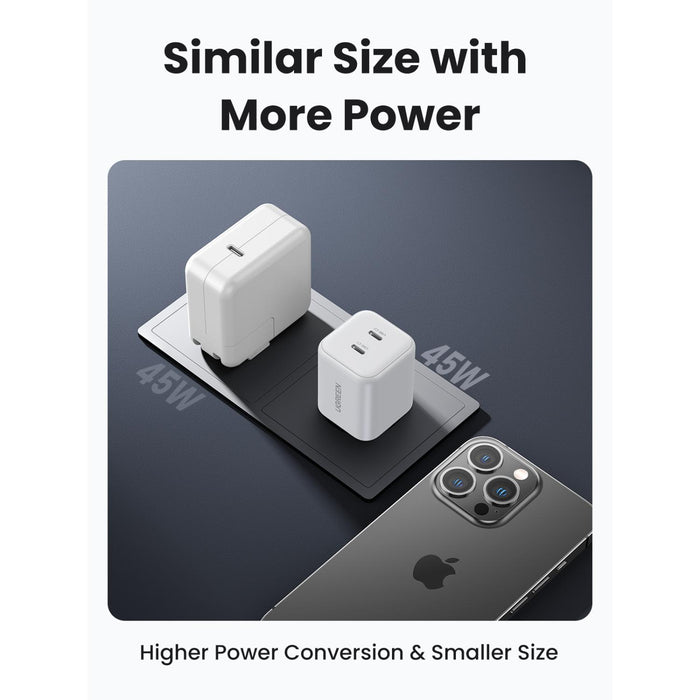 UGREEN 2 Port GaN PD Wall Charger 45W - White (UG-X526-65154)