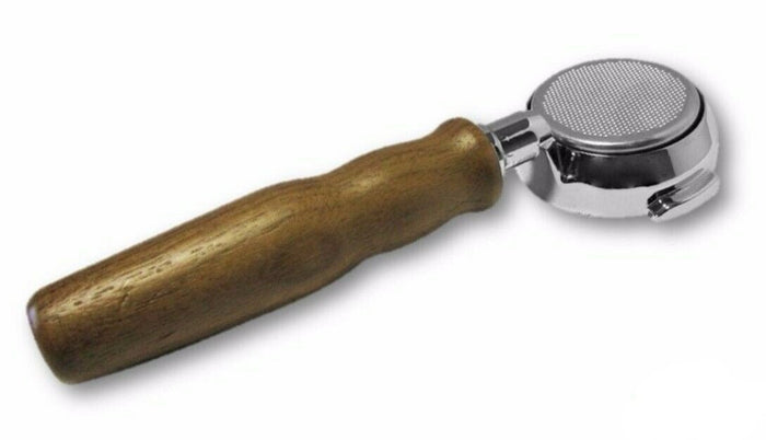 Wega Bottomless Portafilter Filterholder Espresso Walnut Wood Handle 58mm 21g - Coffeesection
