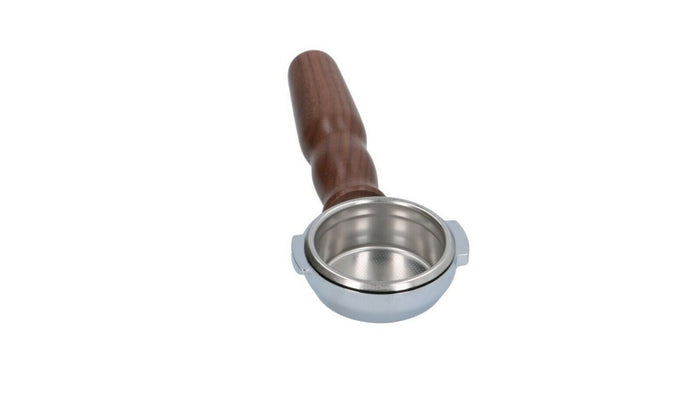 Wega Bottomless Portafilter Filterholder Espresso Walnut Wood Handle 58mm 21g - Coffeesection