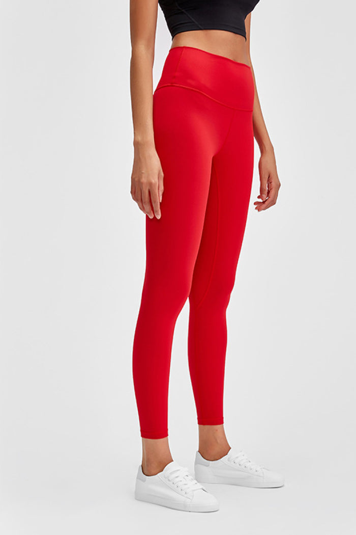 Wide Seamless Band Waist Sports Leggings - Madikfashions.com