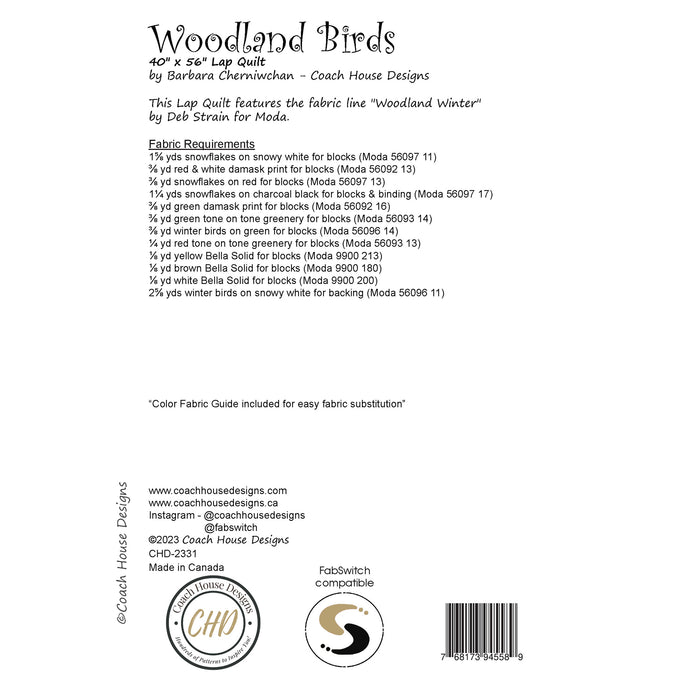 Woodland Birds Downloadable PDF Quilt Pattern