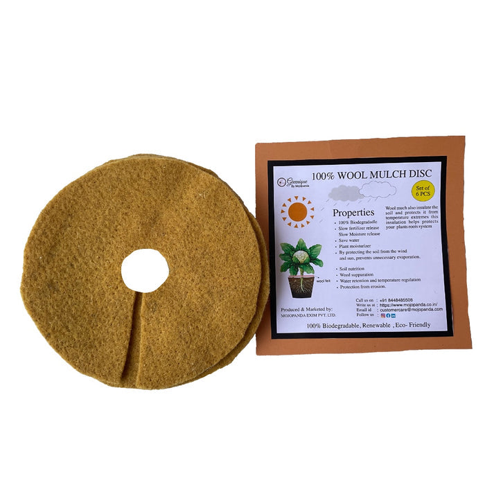 Wool Mulch Disc - Set of 6